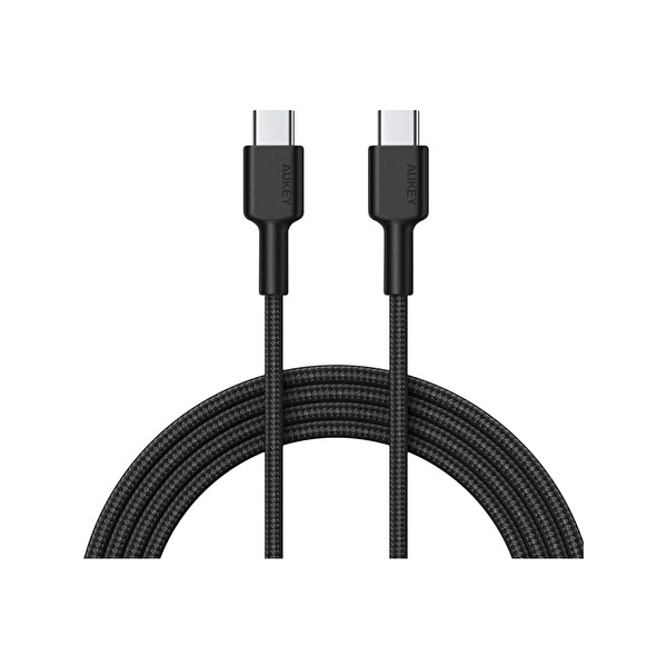 Aukey CB-CD45-BK PD Naylon Örgülü Type-C Type-C 0.9M Şarj Kablosu