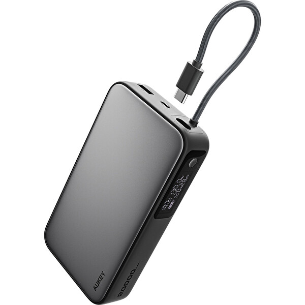 Aukey PB-Y48-GY 100W 20000 mAh PD Dahili Type-C Kablolu Powerbank