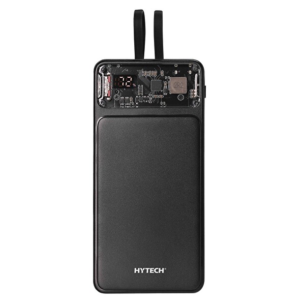 Hytech H120 QC3.0 PD20W LCD Şeffaf 18W 10000 mAh Siyah Taşınabilir Powerbank