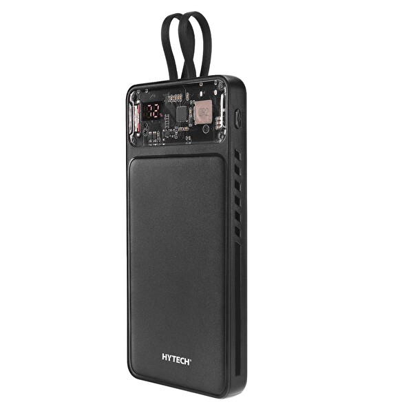 Hytech H120 QC3.0 PD20W LCD Şeffaf 18W 10000 mAh Siyah Taşınabilir Powerbank