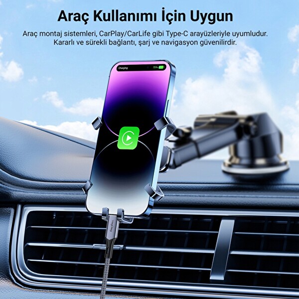 VegGieg USB 4.0 240W PD 40Gbps Type-C to Type-C Hızlı Şarj ve Data Aktarım Kablosu