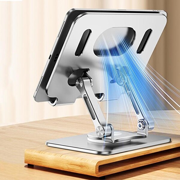 ZHL Tools Katlanabilir Alüminyum Tablet ve Telefon Tutucu Standı Gümüş