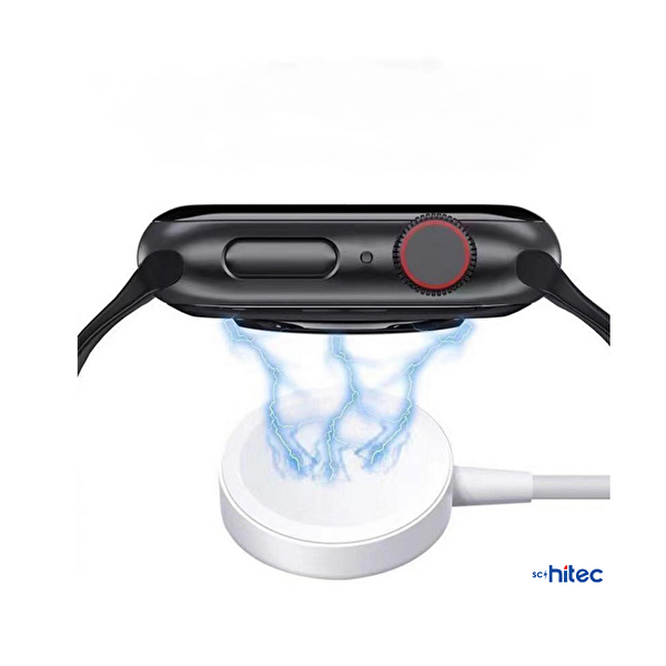 ScHitec HW22 PRO H11-HW-HK-DTNO1-S8 Ultra-Hello Modeller ile Uyumlu Beyaz Akıllı Saat Kablosuz Şarj Aleti