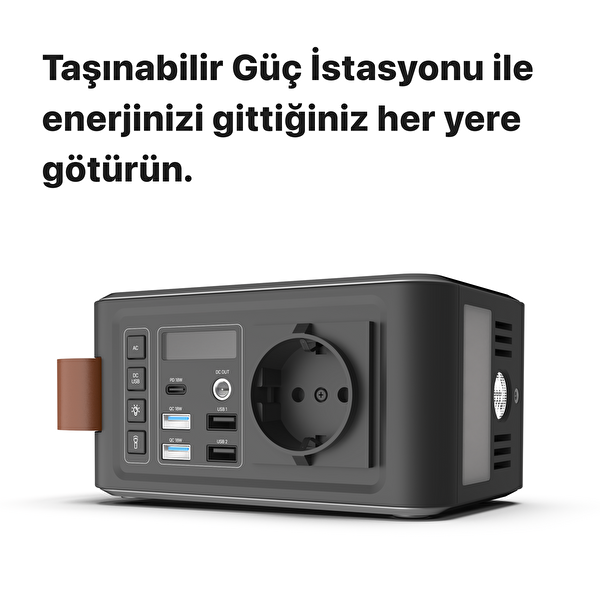Xenon Smart X6801 Taşınabilir Kablosuz Hızlı Şarj Cihazı Type-C AC USB 3.0 Güç Çıkışı Led Lamba 24000 mAH Güç İstasyonu