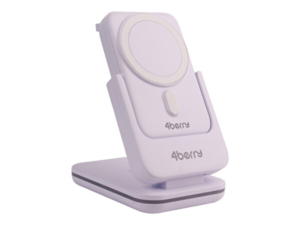 4Berry BWLM01B 10000 mAh 20W Hızlı Şarj 5-in-1 Beyaz Powerbank ve Stand