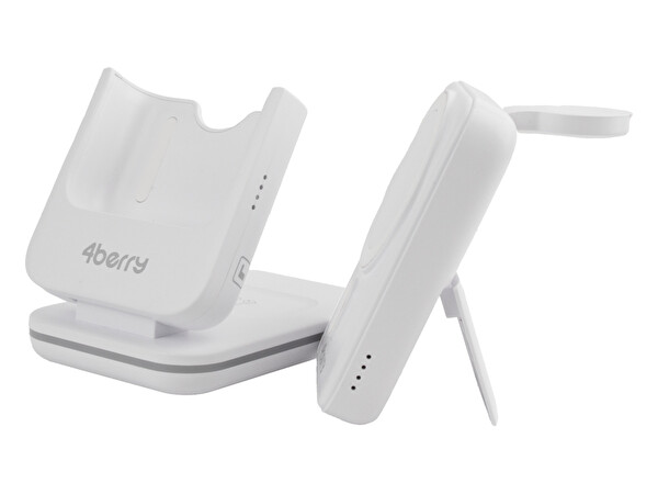 4Berry BWLM01B 10000 mAh 20W Hızlı Şarj 5-in-1 Beyaz Powerbank ve Stand