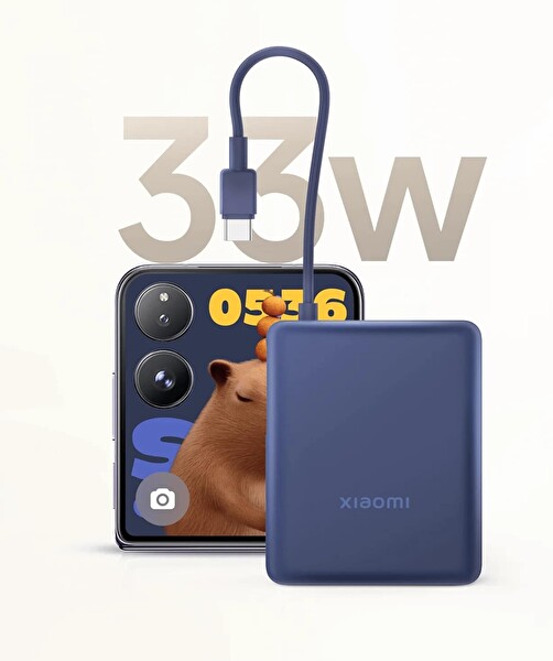 Xiaomi 10000 mAh 33 W Entegre Kablolu Powerbank Lacivert