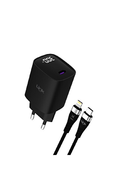 Linktech G848 Premium 30W QC4.0 GaN Lightning Kablolu Şarj Aleti Seti