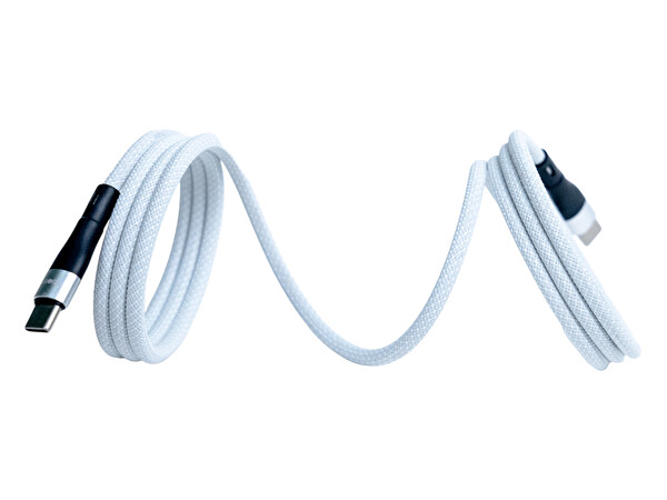 4Berry BMCC-03 USB-C to C 2 M 60W Hızlı Şarj Manyetik Kablo Beyaz