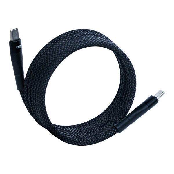 4Berry BMCC-02 USB-C to C 1.5 M 60W Hızlı Şarj Manyetik Kablo Siyah
