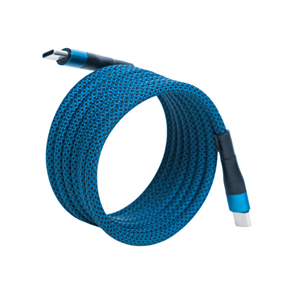 4Berry BMCC-02 USB-C to C 1.5 M 60W Hızlı Şarj Manyetik Kablo Mavi