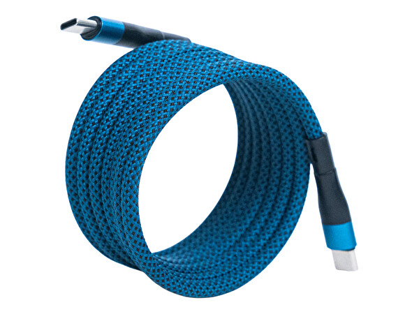 4Berry BMCC-03 USB-C to C 2 M 60W Hızlı Şarj Manyetik Kablo Mavi
