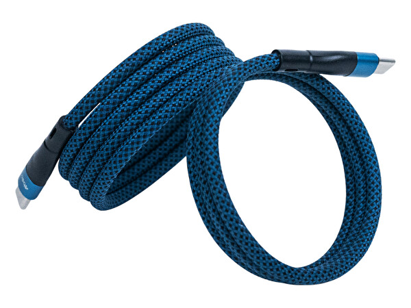 4Berry BMCC-03 USB-C to C 2 M 60W Hızlı Şarj Manyetik Kablo Mavi