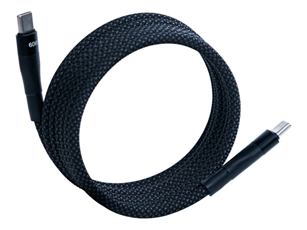 BMCC-03 Siyah Manyetik USB-C-USB-C Kablo – 2 m, 60 W Hızlı Şarj