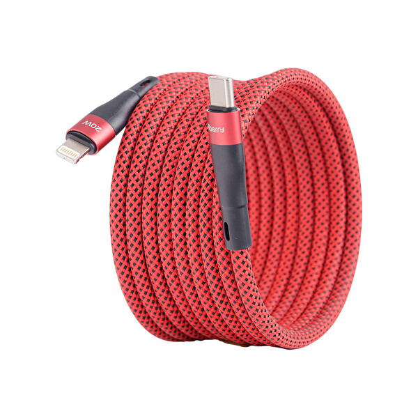 4Berry BMUC-03 USB-A to C Süper Hızlı Şarj 2 M Manyetik Kablo Kırmızı
