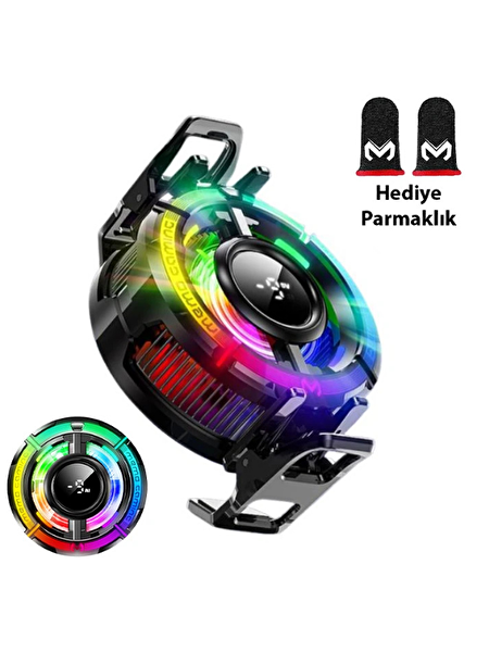 Memo CX15 iOS Android Soğutucu 15W Manyetik - Arka Klips 2'si 1 Arada Yarı İletken Soğutma Fanı Radyatörü