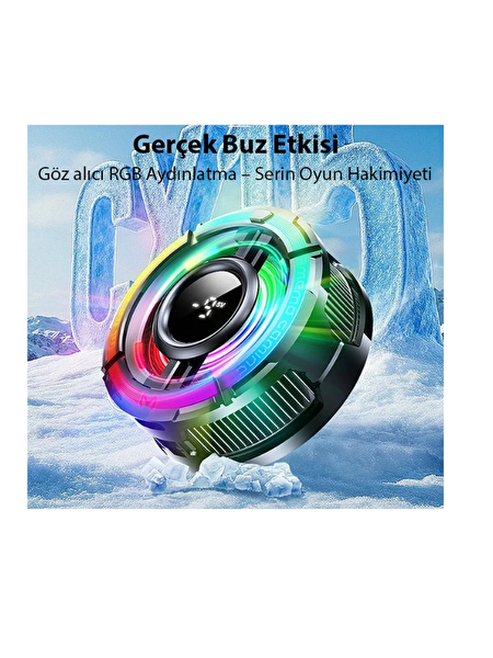 Memo CX15 iOS Android Soğutucu 15W Manyetik - Arka Klips 2'si 1 Arada Yarı İletken Soğutma Fanı Radyatörü