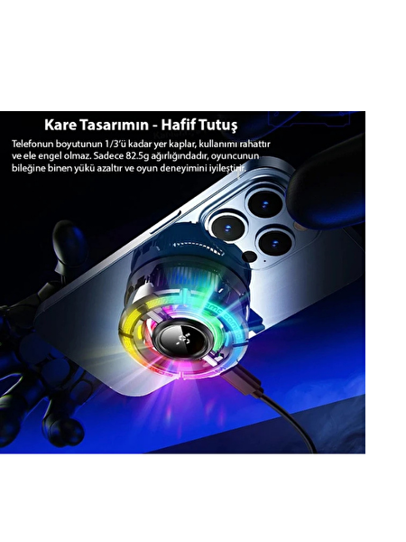 Memo CX15 iOS Android Soğutucu 15W Manyetik - Arka Klips 2'si 1 Arada Yarı İletken Soğutma Fanı Radyatörü