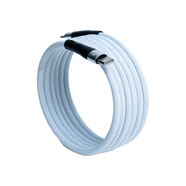 4Berry BMUC-03 Manyetik USB-A to USB-C Süper Hızlı Şarj Kablo 2 M Beyaz