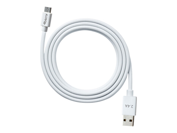 4Berry ECO AMT USB-A to Micro USB 2.4A Hızlı Şarj Kablo 1.2 M Beyaz