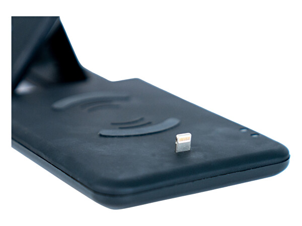 4Berry ABK Q20S 4in1 Telefon Saat Kulaklık Apple Pencil Uyumlu Kablosuz Şarj Standı Siyah