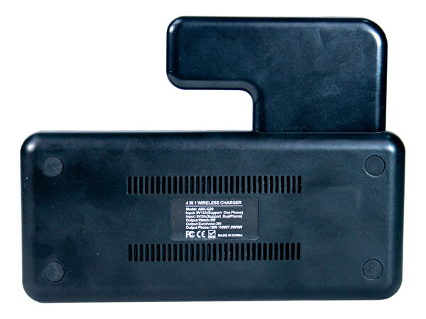 4Berry ABK Q20S 4in1 Telefon Saat Kulaklık Apple Pencil Uyumlu Kablosuz Şarj Standı Siyah