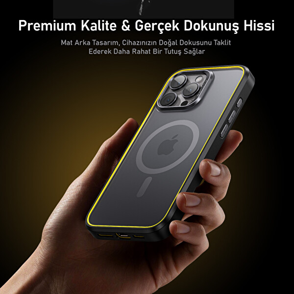 Aohi The Future Iphone 16 Pro Magsafe Uyumlu Siyah Telefon Kılıfı