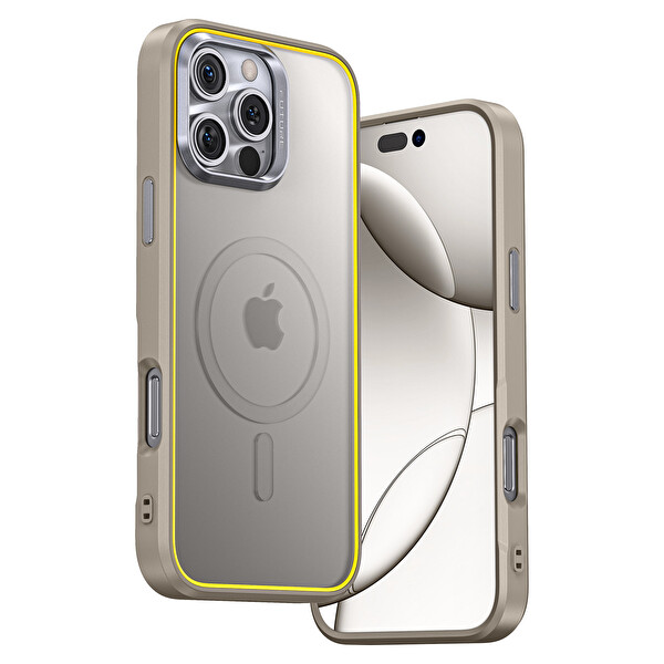 Aohi The Future iPhone 16 Pro Magsafe Uyumlu Desert Titanium Telefon Kılıfı
