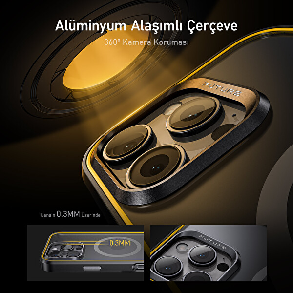 Aohi The Future iPhone 16 Pro Magsafe Uyumlu Desert Titanium Telefon Kılıfı