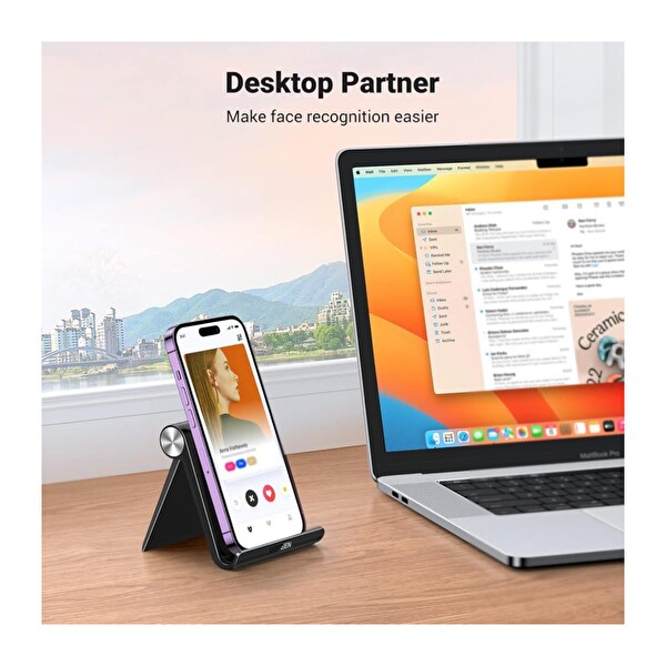 Ugreen Çok Açılı Masaüstü Siyah Telefon Standı