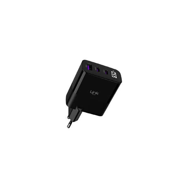 Linktech G852 Premium 3'lü Çıkış 65W GaN Şarj Adaptörü
