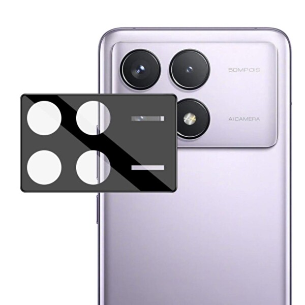 Engo Xiaomi Poco F6 Pro 9H Sertlik Temperli Cam Kamera Koruyucu