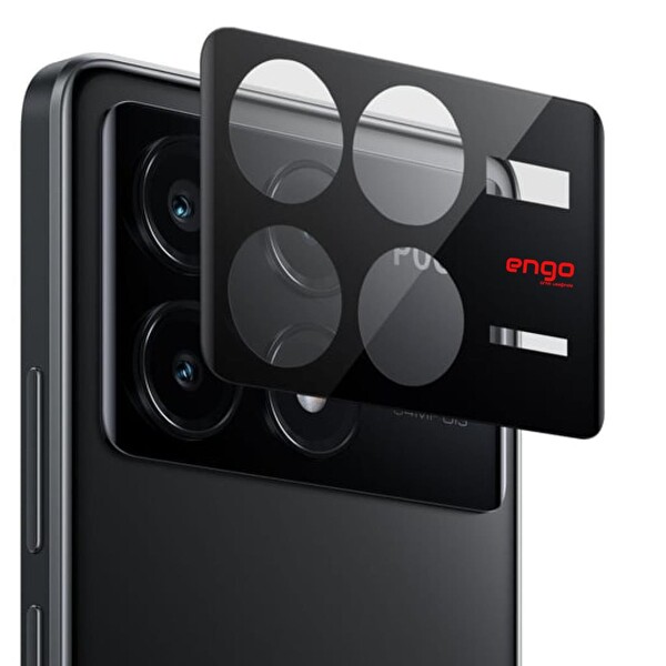 Engo Xiaomi Poco X6 Pro 9H Sertlik Temperli Cam Kamera Koruyucu