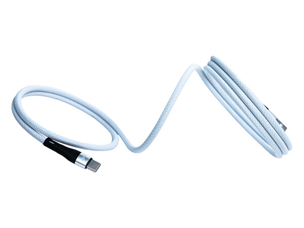 4Berry KS-AC01 USB-C-USB-A Manyetik 1 M Beyaz Süper Hızlı Şarj Kablosu