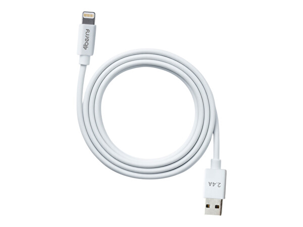 4Berry ECO-ALT USB-A-Lightning 2.4 A Hızlı 1.2 M Beyaz Şarj Kablosu