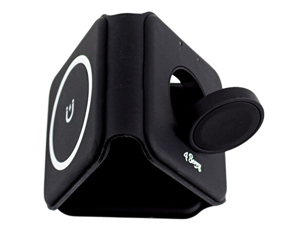 4Berry W07B iPhone - AirPods - Apple Watch Uyumlu 3in1 Siyah Manyetik Kablosuz Şarj Standı