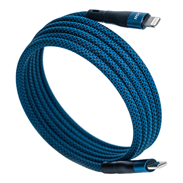 4Berry KS-CL01 USB-C Lightning Manyetik 1 M Mavi Süper Hızlı Şarj Kablosu