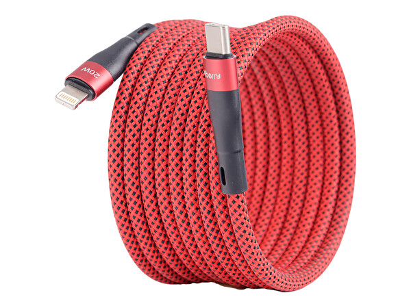 4Berry BMUC-02 USB-A-C Manyetik 1.5 M Kırmızı Süper Hızlı Şarj Kablosu