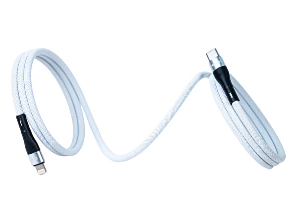 4Berry KS-CL01 USB-C-Lightning Manyetik 1 M Beyaz Süper Hızlı Şarj Kablosu
