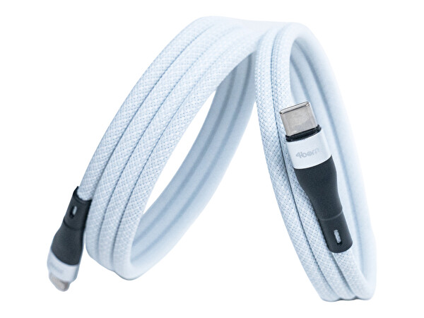 4Berry KS-CL01 USB-C-Lightning Manyetik 1 M Beyaz Süper Hızlı Şarj Kablosu