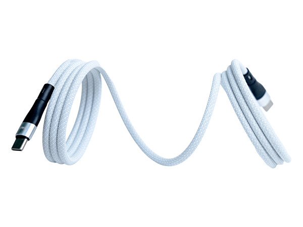 4Berry KS-CC01 USB-C-C Manyetik 1 M Beyaz Süper Hızlı Şarj Kablosu