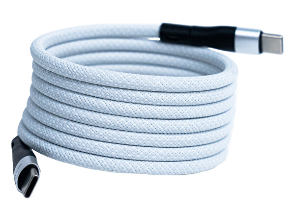 4Berry KS-CC01 USB-C-C Manyetik 1 M Beyaz Süper Hızlı Şarj Kablosu