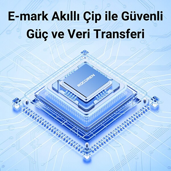 Rocoren 240W Type-C To Type-C RGB Aydınlatmalı Örgülü 1 Metre Şarj ve Data Kablosu