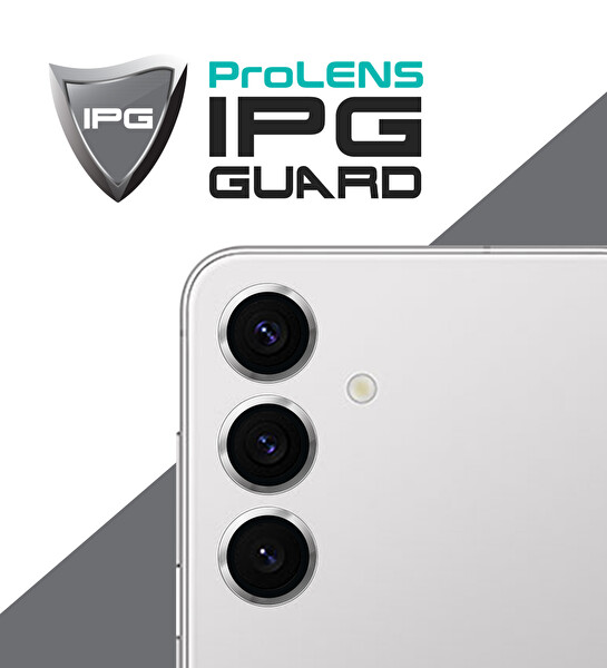IPG ProLENS Samsung Galaxy S25 Plus Kamera Lens Koruyucu Alüminyum CD Çerçeveli Kırılmaz Cam Gümüş