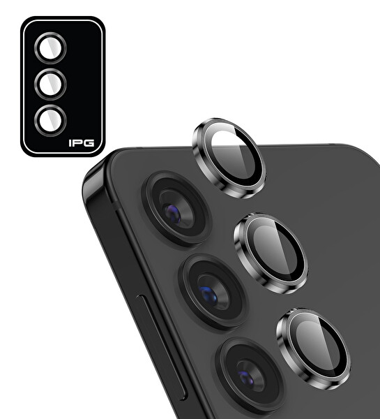 IPG ProLENS Samsung Galaxy S24 Kamera Lens Koruyucu Alüminyum CD Çerçeveli Kırılmaz Cam Uzay Grisi