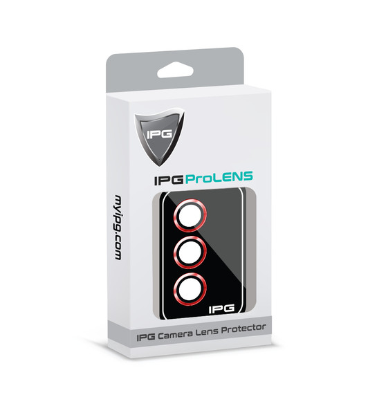 IPG ProLENS Samsung Galaxy S24 Kamera Lens Koruyucu Alüminyum CD Çerçeveli Kırılmaz Cam Kırmızı