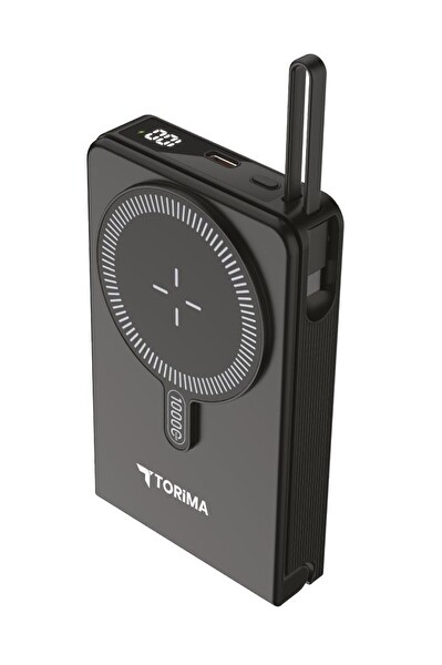 Torima TRM-1019 Siyah 10000 mAh MagSafe Kablosuz Type-C 22.5W Hızlı Şarj Powerbank