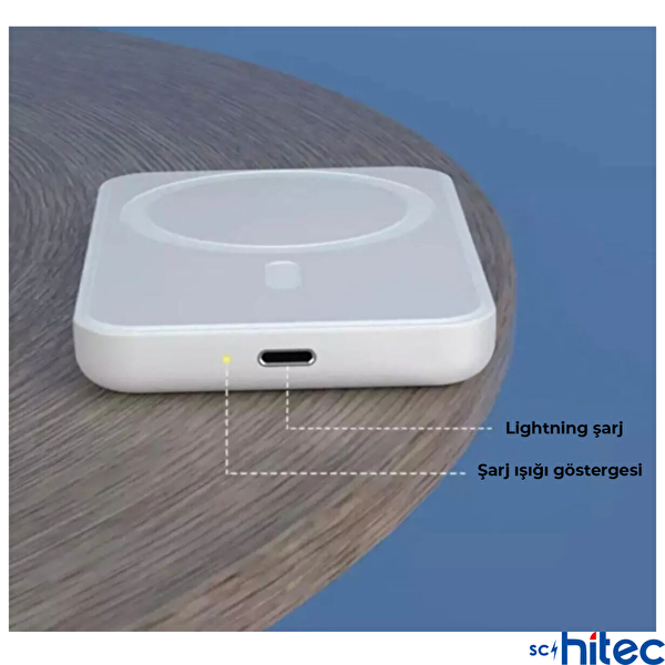 ScHitec 5000 mAH MagSafe Beyaz Powerbank