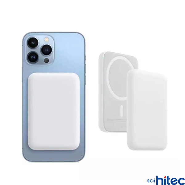 ScHitec 5000 mAH MagSafe Beyaz Powerbank