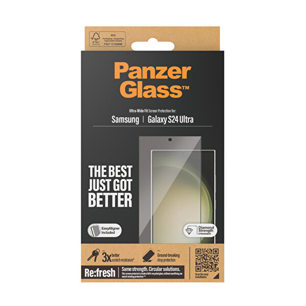 Panzerglass Samsung Galaxy S24 Ultra - Ultra-Wide Fit Çerçeve Aparatlı Ekran Koruyucu